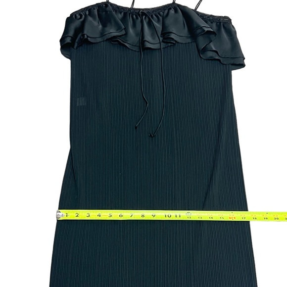 Lanvin Paris New York Black Crinkle Dress MIDI Fits Small Medium Sleeveless - Picture 16 of 16